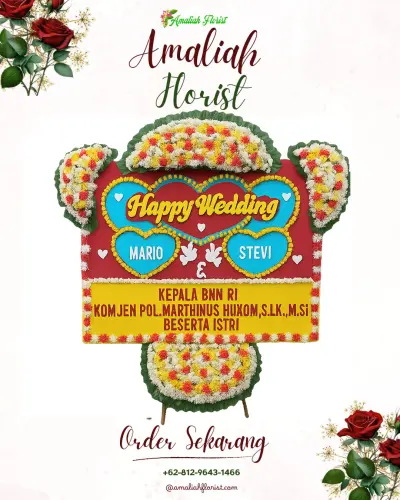 Karangan Papan Bunga Pernikahan di Sukanagalih